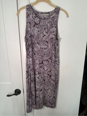 Athleta Purple Printed Sleeveless Knee Length Dress Size Medium